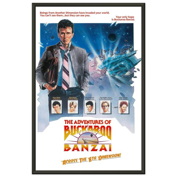 Buckaroo Banzai Poster | 80s Cult Movie Print | Retro Sci-fi Wall