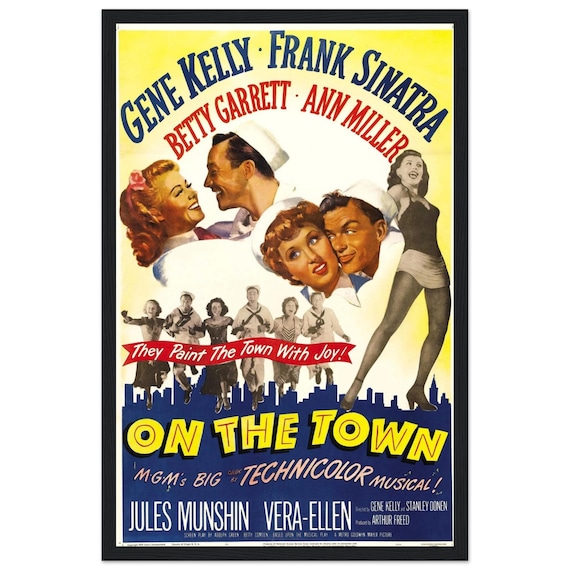 On the Town Poster | 1949 Gene Kelly & Frank Sinatra Musical