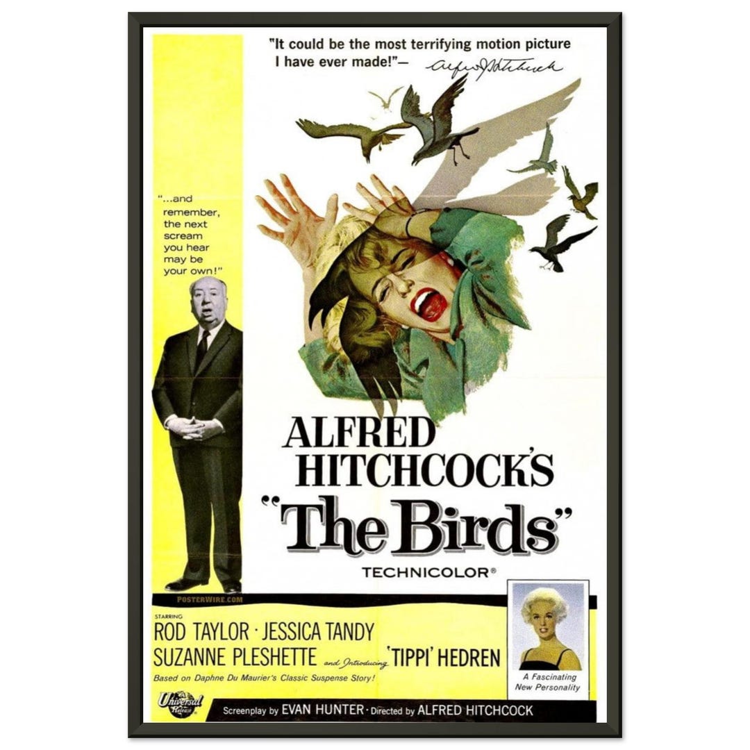 鳥映画ポスター – アルフレッド・ヒッチコック版画 – クラシックホラー