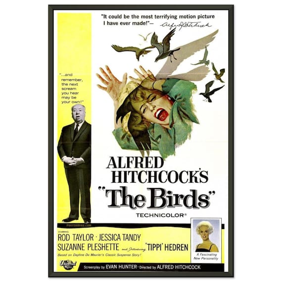 鳥映画ポスター – アルフレッド・ヒッチコック版画 – クラシックホラー