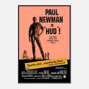 Hud Movie Poster | Paul Newman Vintage Print | Classic 1963 Western Drama Wall Art Digital Download