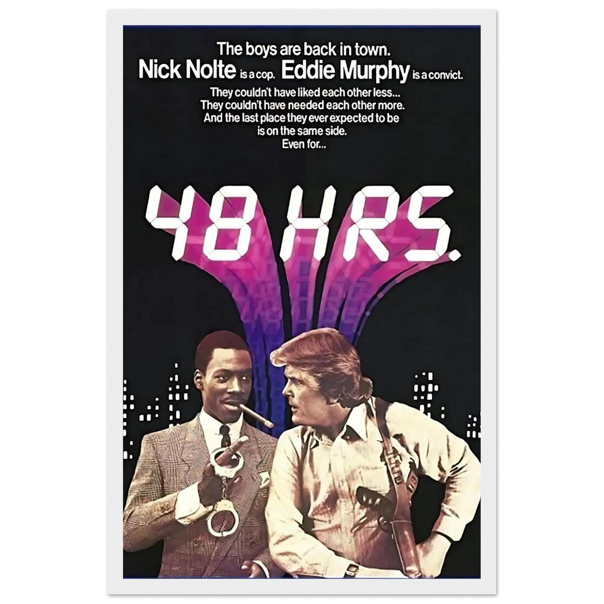 48 Hrs. Movie Poster | Eddie Murphy & Nick Nolte Art | Vintage 80s