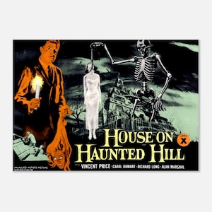 House on Haunted Hill Poster – 1959 Horror Movie Art – Vincent Price Print – Classic Film Decor