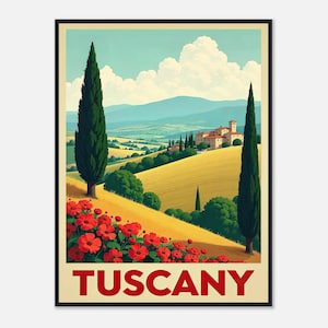 Toskana Reise Poster - Vintage Italien Wand Kunst Druck
