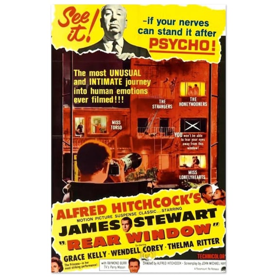 裏窓映画ポスター – 1954年ヒッチコック映画プリント – クラシック 