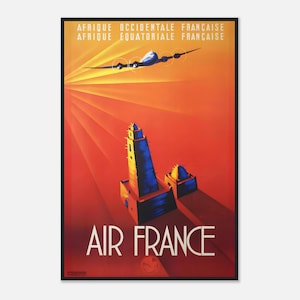 Air France Travel Poster – Vintage French Aviation Wall Art Print | Digital Download