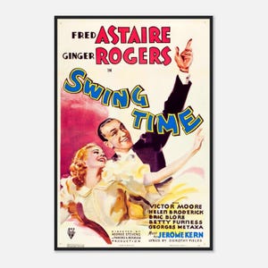 Swing Time Poster | 1936 Fred Astaire & Ginger Rogers Druck | Vintage Musical Film Wand Kunst | Digitaler Download