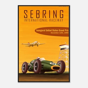Sebring Raceway 1959 Poster | Vintage Racing Art Print | Classic Motorsport Wall Decor - Digital Decor