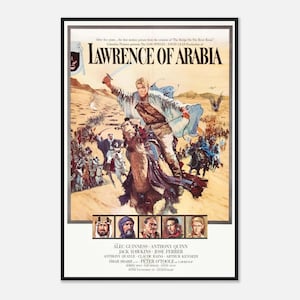 Lawrence of Arabia Poster | 1962 Peter O’Toole Print | Vintage Epic Movie Wall Art | Digital Download