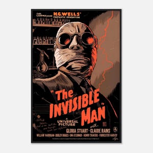 The Invisible Man Movie Poster – 1933 Classic Horror Print – Retro Wall Art