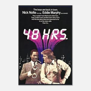 48 Hrs. Movie Poster | Eddie Murphy & Nick Nolte Art | Vintage 80s Action Comedy Print - Digital Download