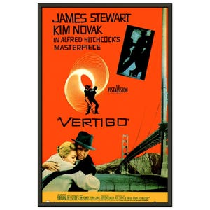 Vertigo Movie Poster – Alfred Hitchcock Wall Art – Classic Film Print – Retro Movie Decor