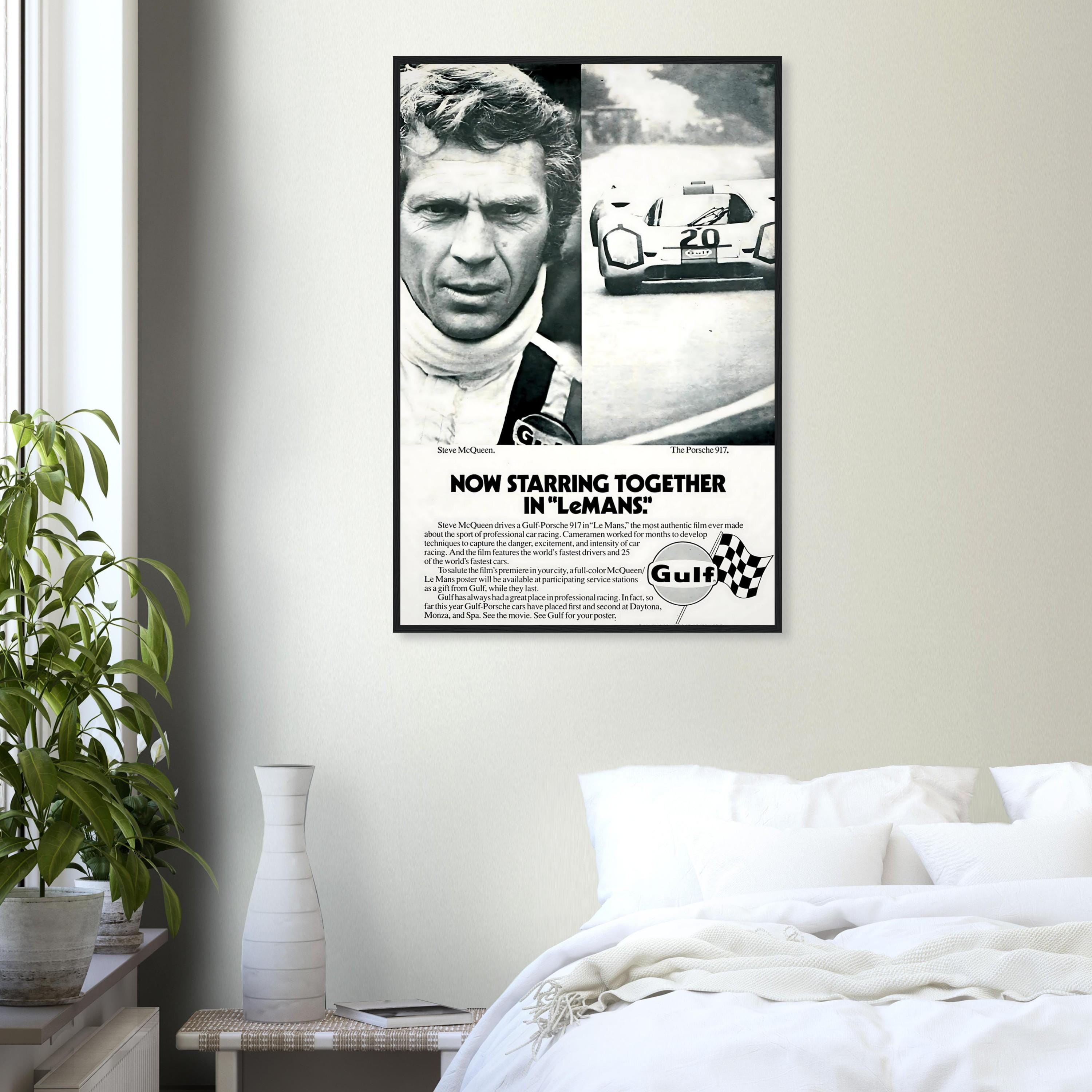 Steve Mcqueen Le Mans Newspaper Print | Vintage Racing Wall Art
