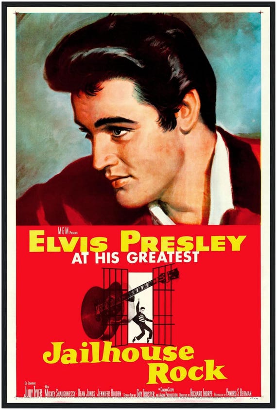 Jailhouse Rock Poster | 1957 Elvis Presley Print | Vintage Rock 'n