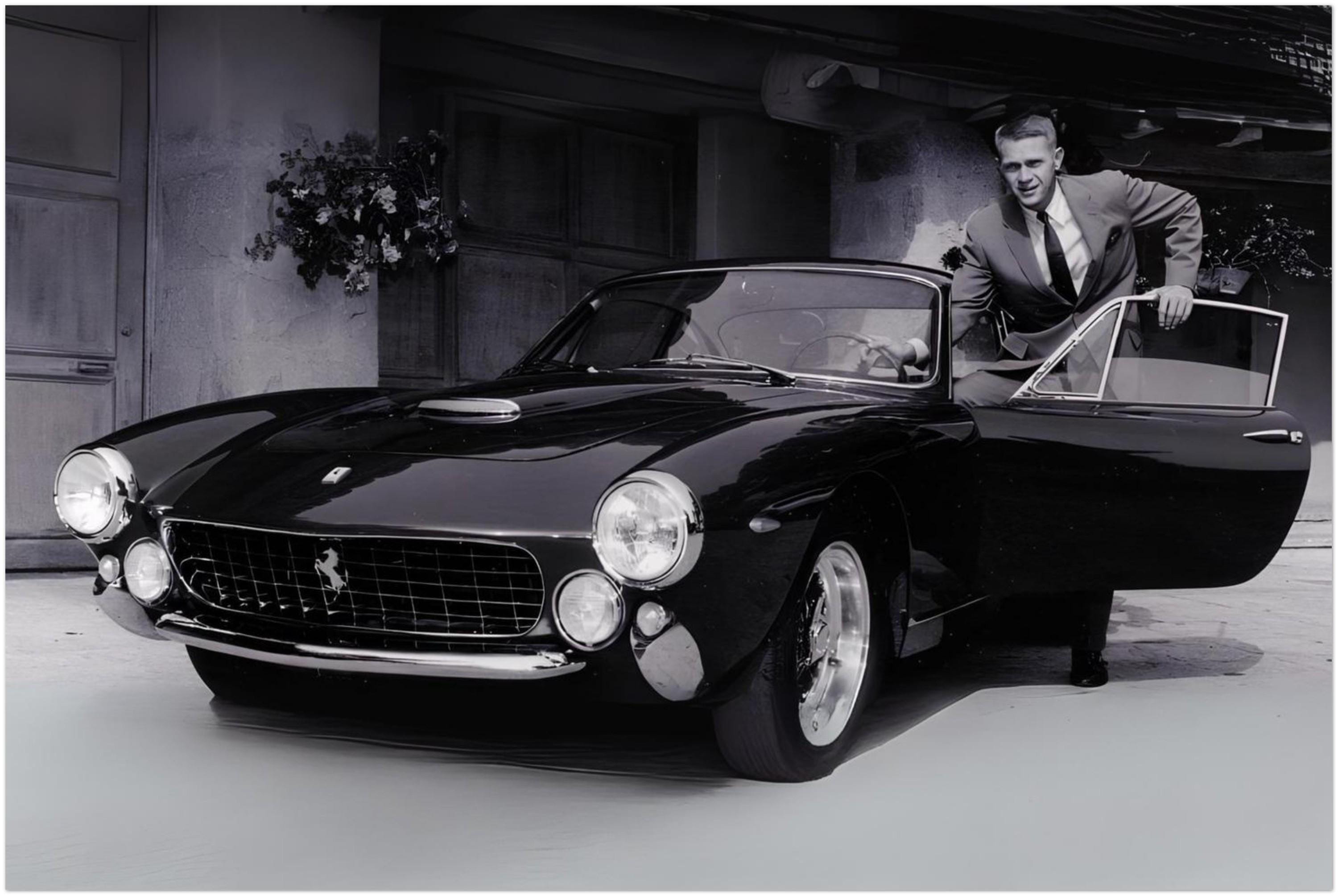 スティーブ・マックイーンとフェラーリ250GTルッソ – 1962年