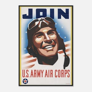 Join the U.S. Army Air Corps Poster – 1941 WWII Vintage Military Recruitment Art | Digital Download