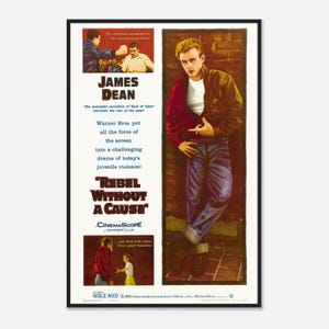Rebel Without a Cause Poster | 1955 James Dean Print | Vintage Teen Drama Movie Wall Art | Digital Download