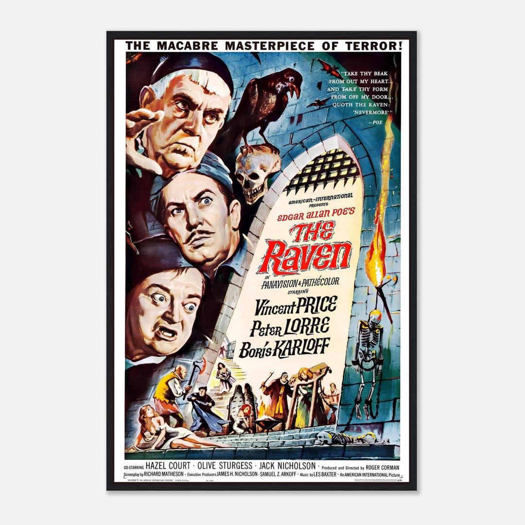 The Raven Movie Poster | Classic Horror Vintage Print | Vincent Price ...