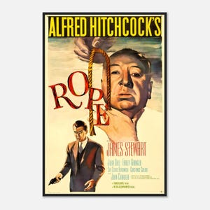 Rope Movie Poster – Alfred Hitchcock Wall Art – 1948 Film Print – Classic Cinema Decor