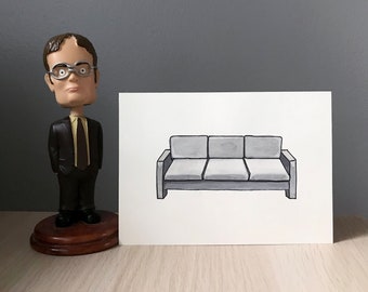 The Office - Watercolor Print - 5x7 - TV Couches