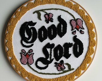 Good lord - Hex Sign - Punch Needle Wall Art