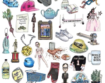 11x14 Objects from The Office - Watercolor Print
