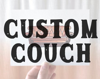 Custom Couch - 5x7 watercolor