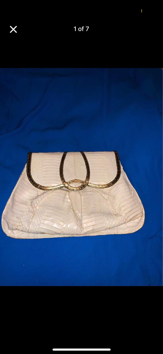 J RENEE Vintage Python Clutch