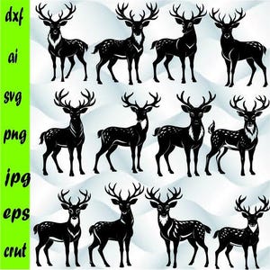 Deer Svg, Deer Png, Deer Antlers Svg, Deer Hunting Svg, Deer Head SVG, Buck Rack Svg, Reindeer Svg Png Cut File Clip Art Cricut & Silhouette