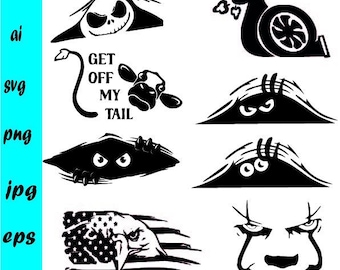 Sticker Bundle Svg, Car Sticker Svg, Car Decal Svg, Bumper Sticker Svg, Cdr, Dxf, Svg, Ai, Plt, Decal