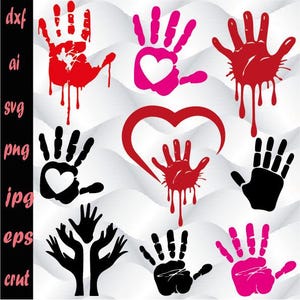 Handprint SVG, Hands PNG, Hand DXF, Handprint, Hand Print Cricut Silhouette Cut File