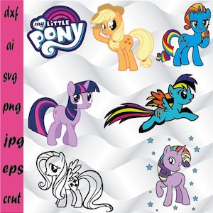 Può includere: Un download digitale di sei illustrazioni di personaggi di My Little Pony. Le illustrazioni sono in stile cartone animato e presentano i pony in varie pose. I pony sono tutti di colori diversi e hanno acconciature diverse. Le illustrazioni sono perfette per l'uso in artigianato, scrapbooking o altri progetti creativi.
