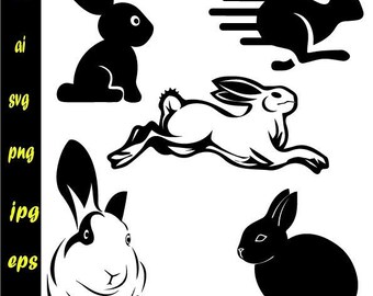 RABBIT SVG, Bunny Bundle Svg, Rabbit Cricut, Rabbit Clipart, Rabbit Cut Files, Bunny Cricut