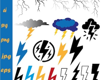 Lightning Svg, Lightning Svg Bundle, Lightning Bolt Svg, Flash Svg, Lightning Clipart, Lightning Bolt Png