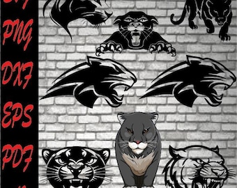 Panther SVG Bundle, Panther SVG, Panther Clipart, Panther Cut Files For Silhouette, Files for Cricut Vector, Panthera Svg png dxf ai panther