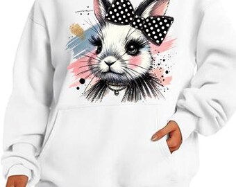 Kokette Hase PNG Schleife Ostern Glitter Pinselstrich Mädchen Kinder Ostern Sublimationsdesign Sofort-Download