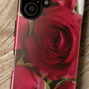 custom Roses Phone Case - Floral Tough Cases, Red Rose Design, Vibrant Phone Cover, Gift for Her, Floral Decor, Spring Accessory