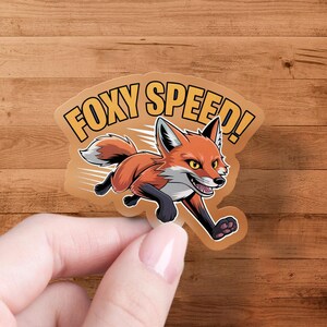 Foxy Speed Sticker, Running Fox Sticker, Cartoon Fox Sticker, Animal Decal, Vinyl Sticker, Laptop Sticker, Water Bottle Sticker