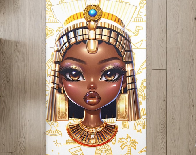 Featured listing image: Egyptian Queen Area Rug: Vibrant Home Decor Floor Mat, elegant throw