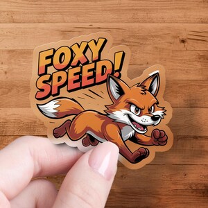 Foxy Speed Sticker, Cartoon Fox, Running Fox Decal, Laptop Stickers, Animal Stickers, Cute Fox Stickers, Water Bottle Sticker