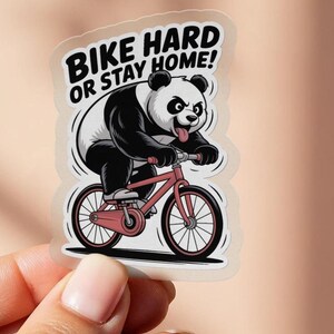 Panda Aufkleber, Radfahren Panda Aufkleber, Lustiger Tier Aufkleber, Niedlicher Panda Bär, Geschenk für Radfahrer, Fahrrad-Liebhaber, Laptop Aufkleber
