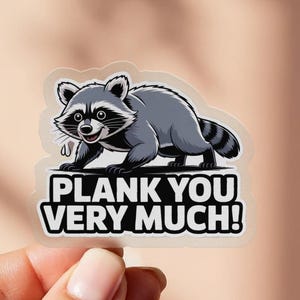 Sticker raton laveur rigolo, Sticker animal mignon, Sticker meme, Idée cadeau unique, Sticker bouteille d'eau
