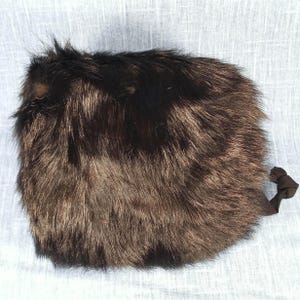 1940s Vintage Black Fox Fur Combination Muff and Purse