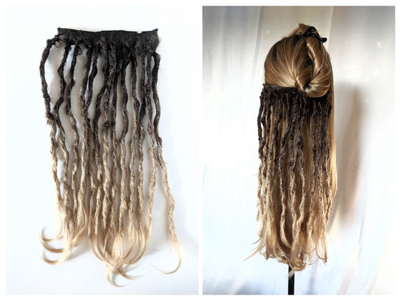 Clip In Synthetic Dreads 13 Brown To Blonde Ombre Knotty Etsy