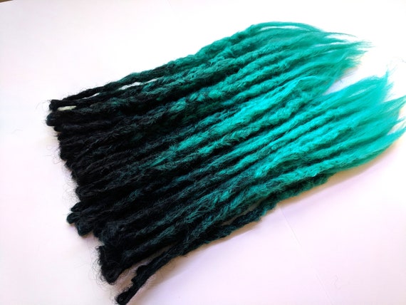 Black To Teal Ombre Synthetic Dreads 60 Full Kit Or 5 Etsy