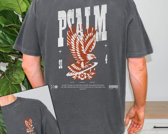 Psalm 91:4 Men's T-Shirt Inspirational Christian T-Shirt Faith Religious Apparel Bible Verse God Christian Psalm Eagle Unisex Comfort Colors
