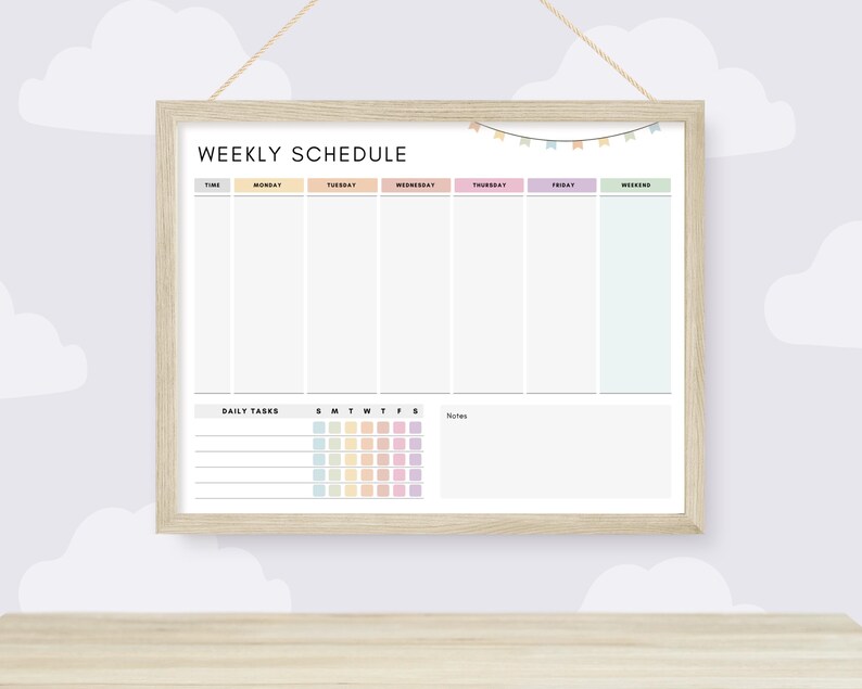 Editable Weekly Schedule Printable Kids Weekly Planner Fillable School ...