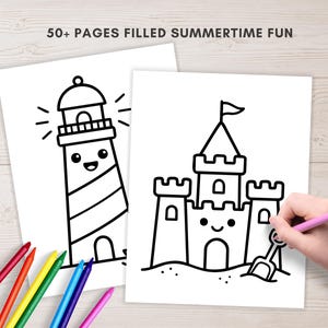 Adorable summer coloring book page for toddlers.
These simple, bold designs are perfect for little hands learning to color and explore creativity.