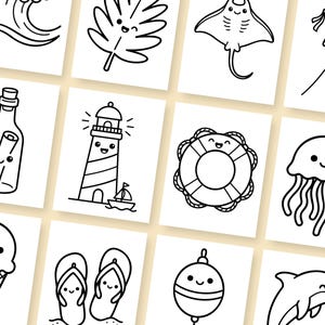 Cute ocean animals coloring page for preschoolers.
Friendly sea creatures in kawaii style help kids enjoy relaxing and imaginative coloring time.