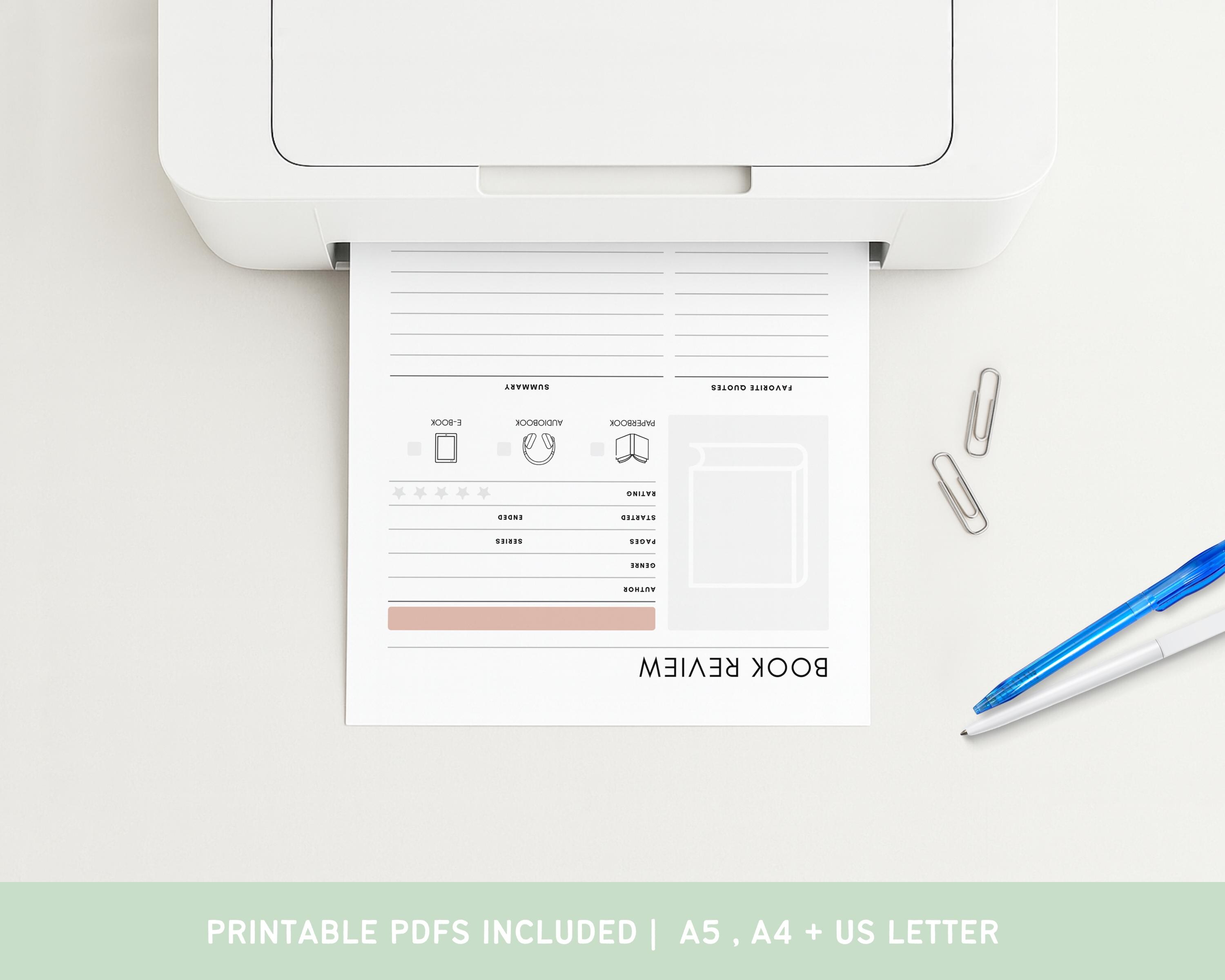 Book Review Template Printable Book Journal Editable Reading Log Canva ...